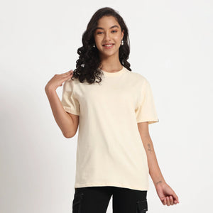 Women's Classic Fit Beige Cotton