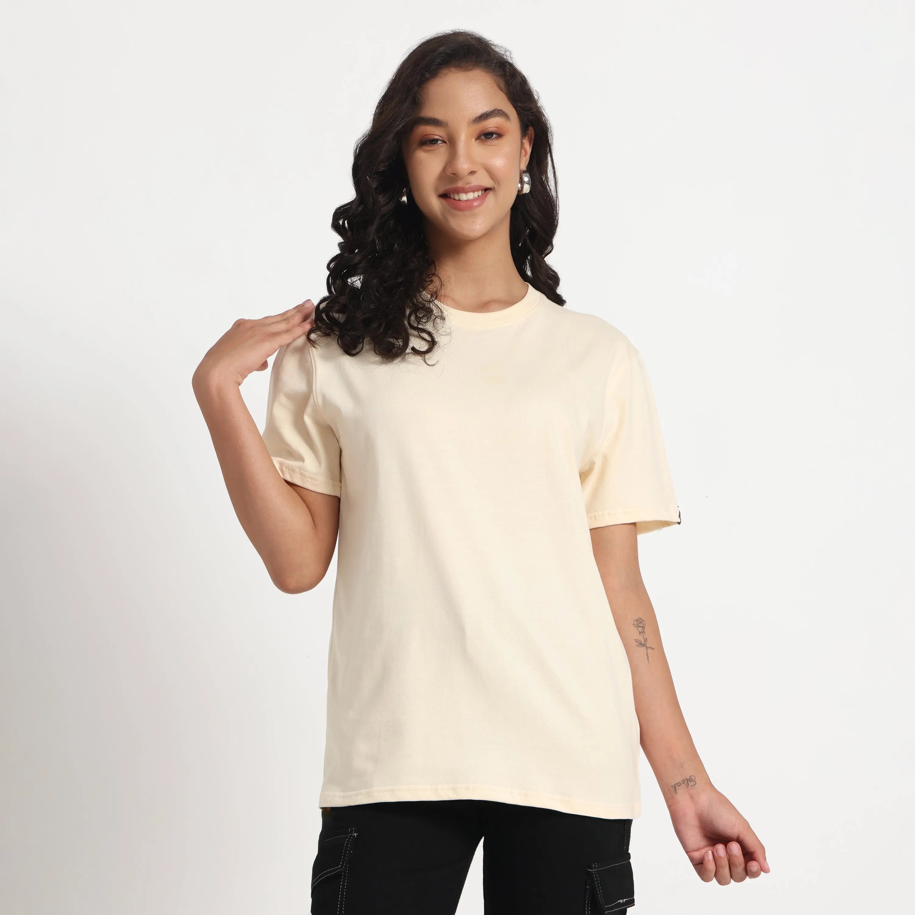 Women's Classic Fit Beige Cotton