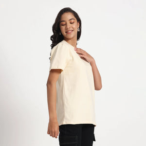 Women's Classic Fit Beige Cotton